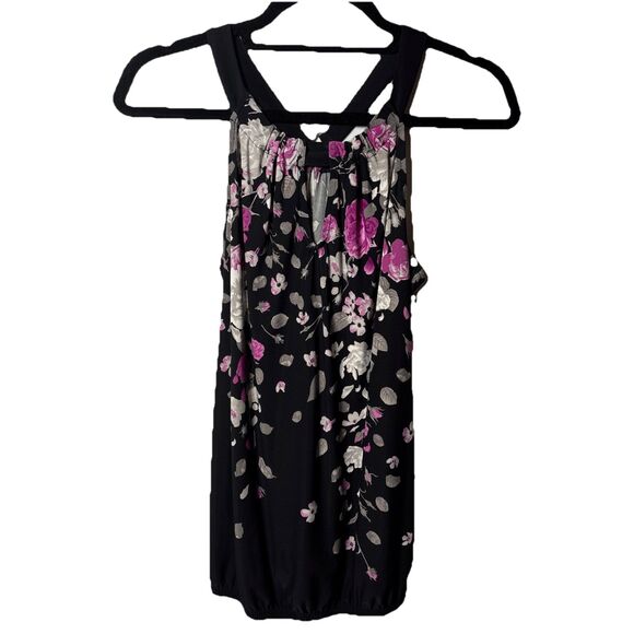 Womens SZ S razor back Floral Print Top tank Fairygrunge Whimsigoth - Picture 1 of 6